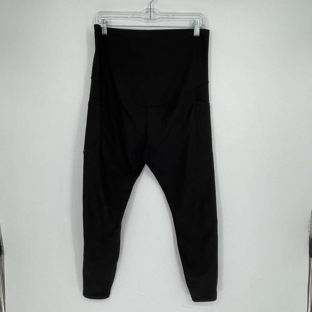 Old‎ Navy Maternity Women's Black Powersoft Extra High-Rise Yoga Leggings Size L